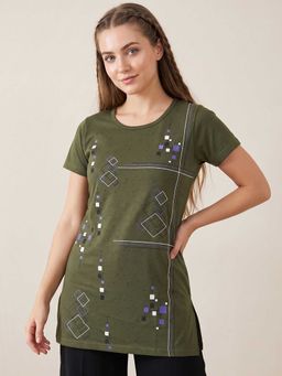 Vero Amore - Woman Long T-Shirt Best for Everyday Wear Olive