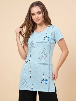 Vero Amore - Woman Long T-Shirt Best for Everyday Wear Blue