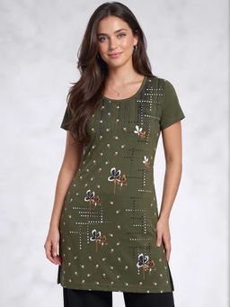 Vero Amore - Woman Long T-Shirt Best for Everyday Wear Olive