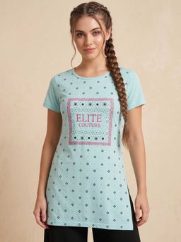 Vero Amore - Woman Long T-Shirt Best for Everyday Wear Blue