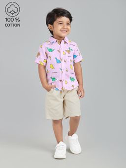 Hopscotch - 2-Pc Dinosaur Safari Cotton Shirt and Short Set