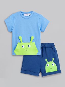 Hopscotch - 2-Pc Cotton Snail T-Shirt and Shorts
