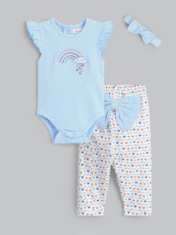 Hopscotch - 2-Pc Heartfelt Rainbow Cotton Onesies and Leggings