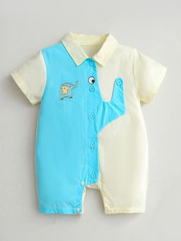 Hopscotch - Unisex Elephant Splash Cotton Romper