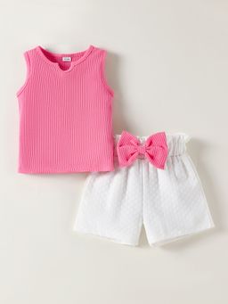 Hopscotch - 2-Pc Bow-Accent Top and Short