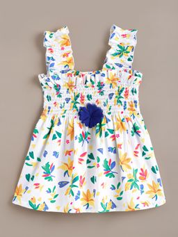 Hopscotch - Smocked Tropical Casual Dress