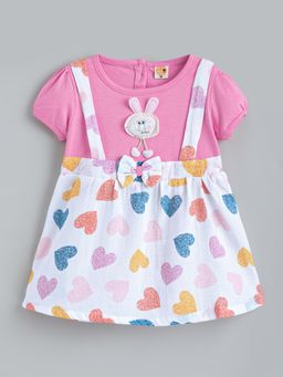 Hopscotch - Whimsical Heart Cotton Casual Dress