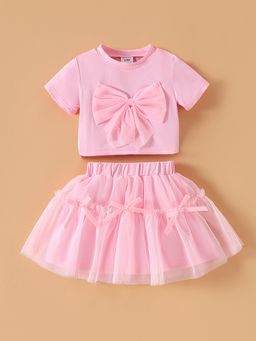 Hopscotch - 2-Pc Bow-Tastic Bliss Blouse and Skirt