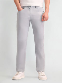 Arrow Newyork - Solid Blue Polyester Trouser