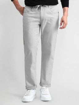 Arrow Newyork - Solid Grey Polyester Trouser