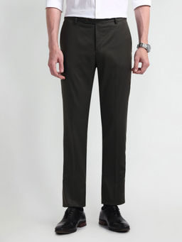 Arrow - Solid Brown Polyester Trouser