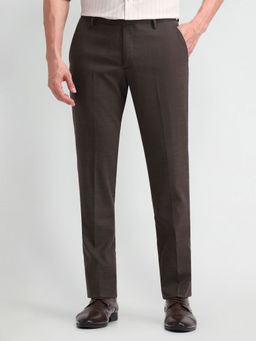 Arrow - Solid Brown Polyester Trouser