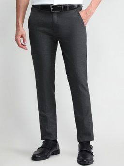 Arrow - Solid Grey Polyester Trouser