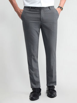 Arrow - Solid Grey Polyester Trouser