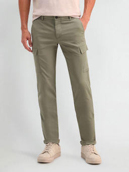 Arrow Sports - Solid Green Polyester Trouser
