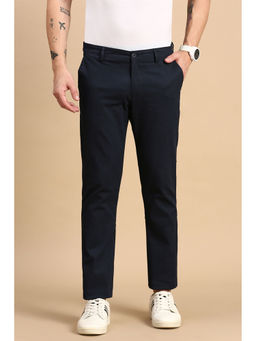 Classic Polo - Men Navy Moderate Fit Printed Trouser