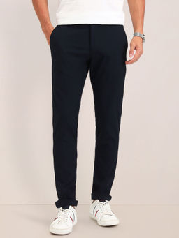 U.S. POLO ASSN. - Solid Blue Polyester Trouser