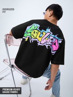 The Souled Store - Men Black Official Smiley: Flash Men Black T-Shirt