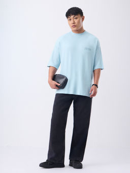 The Souled Store - Men Blue Super-Oversized Storm Sky Men Super T-Shirt