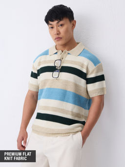The Souled Store - Men Multi-Color Everyday : Seaweed Men Multi-Color Polo T-Shirt