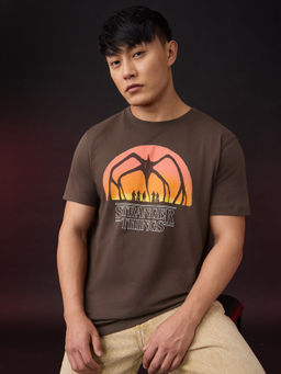 The Souled Store - Men Brown Official Stranger Things: Monster Brown T-Shirt