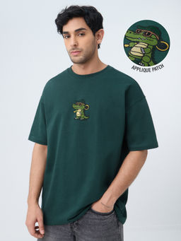 The Souled Store - Men Green Oversized: Gator Men Green T-Shirt