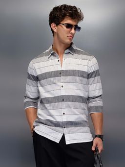 WROGN - Men's Casual Striped Shirt - Off White