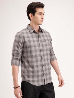 WROGN - Slim Fit Checkered Shirt - Grey