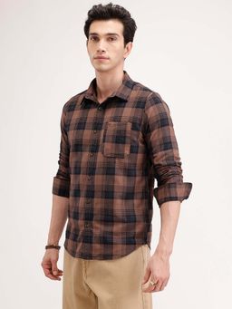 WROGN - Slim Fit Checkered Shirt - Brown