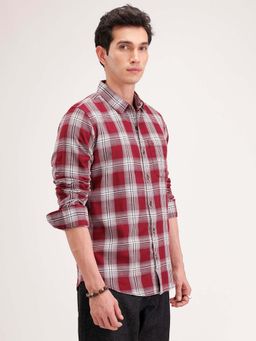 WROGN - Slim Fit Checkered Shirt - Red
