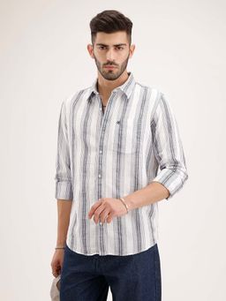 WROGN - Classic Slim Fit Striped Shirt - White