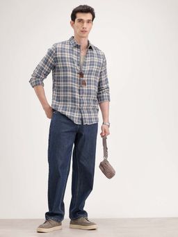WROGN - Slim Fit Checkered Shirt - Blue