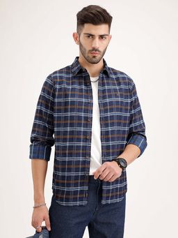 WROGN - Slim Fit Checkered Shirt - Blue