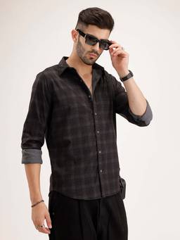 WROGN - Slim Fit Checkered Shirt - Black
