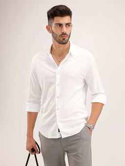 WROGN - Solid Slim Fit 100% Cotton Shirt - White