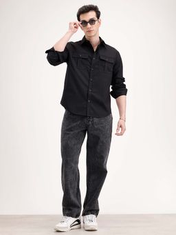 WROGN - Comfort Fit Double Pocket Shirt - Black