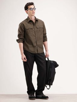 WROGN - Comfort Fit Double Pocket Shirt - Olive