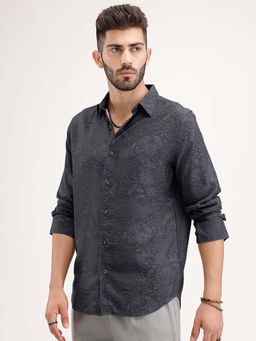 WROGN - Classic Slim Fit Aop Shirt - Black