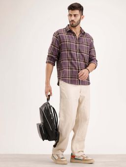 WROGN - Comfort Fit Checkered Shirt - Purple