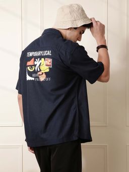 WROGN - Temporary Local Printed Shirt - Navy Blue
