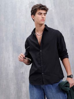 WROGN - Solid Oversized Casual Shirt - Black