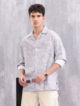 WROGN - Graphic Aop Cotton Shirt - Grey