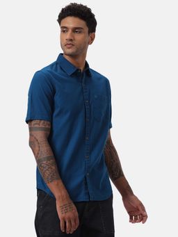 WROGN - Teal Blue Half Sleeve Shirt