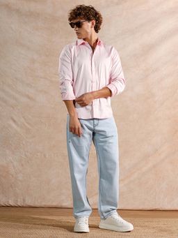 WROGN - Solid Stretch Cotton Blend Shirt - Pink