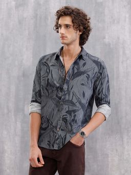 WROGN - Printed Corduroy Slim Fit T-Shirt With Plush Handfeel - Black