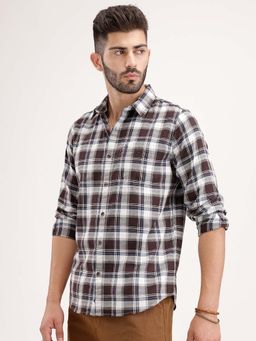 WROGN - Regular Fit Checkered Shirt - Brown