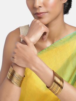 Peora - Traditional Antique Look Golden Oxidised Bangle (Pack of 36)