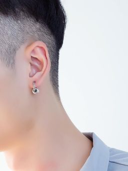 Peora - Silver Plated Hoop Huggee Earrings Stylish Design Fashion Jewellery for Men and Women