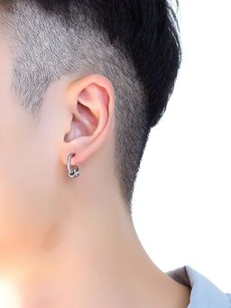 Peora - Silver Plated Hoop Huggee Earrings Stylish Design Fashion Jewellery for Men and Women