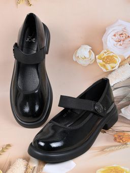 Jove - Women Black Solid Mary Jane Ballerinas Black